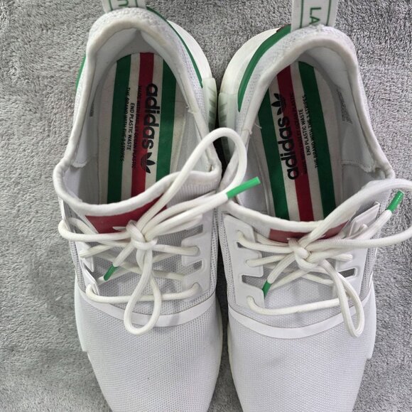 Mens Adidas NMD_R1 White Green Red Sneakers Comfortable Lightweight Size 11.5 - Picture 5 of 7